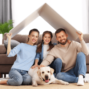 family in safe and dry home