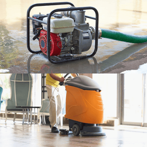 professional floodwater extraction tools pump and industrial vacuum